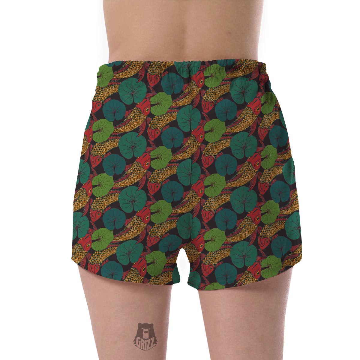 Koi Fish Print Pattern Women's Shorts-grizzshop