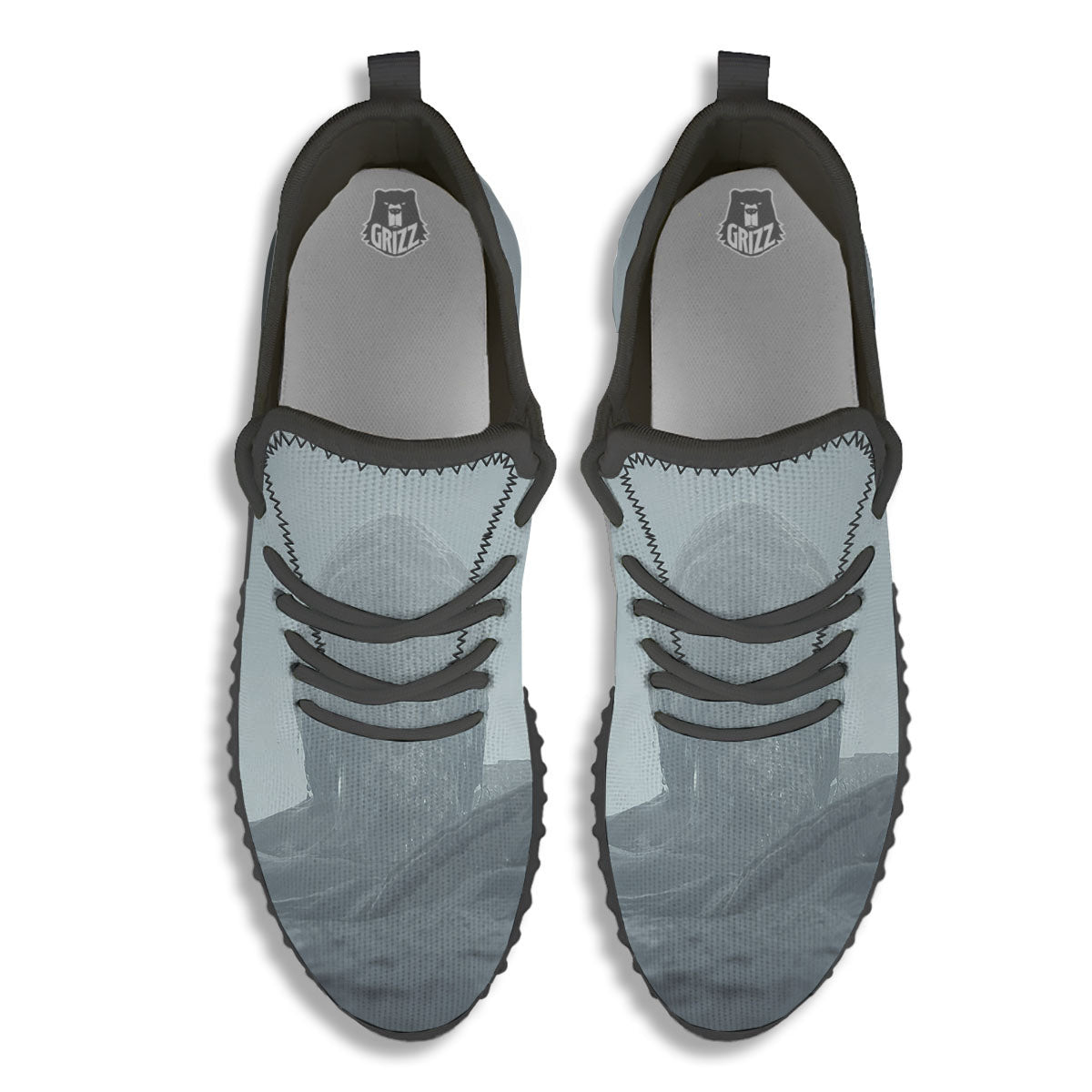 Kraken And Girl On Sea Print Black Walking Shoes-grizzshop