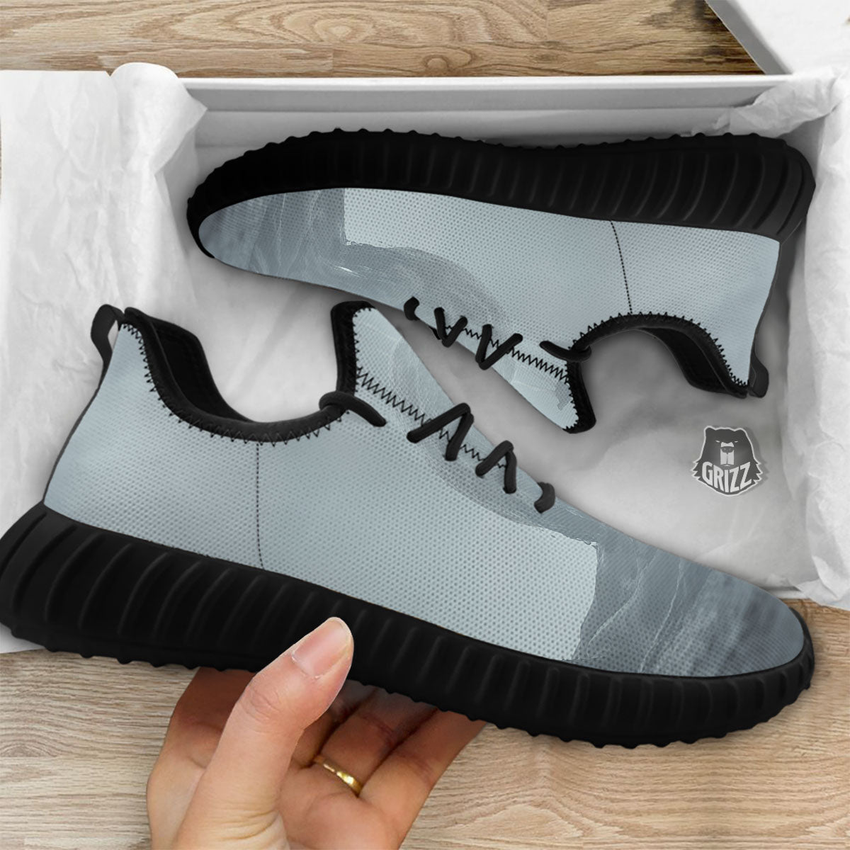Kraken And Girl On Sea Print Black Walking Shoes-grizzshop