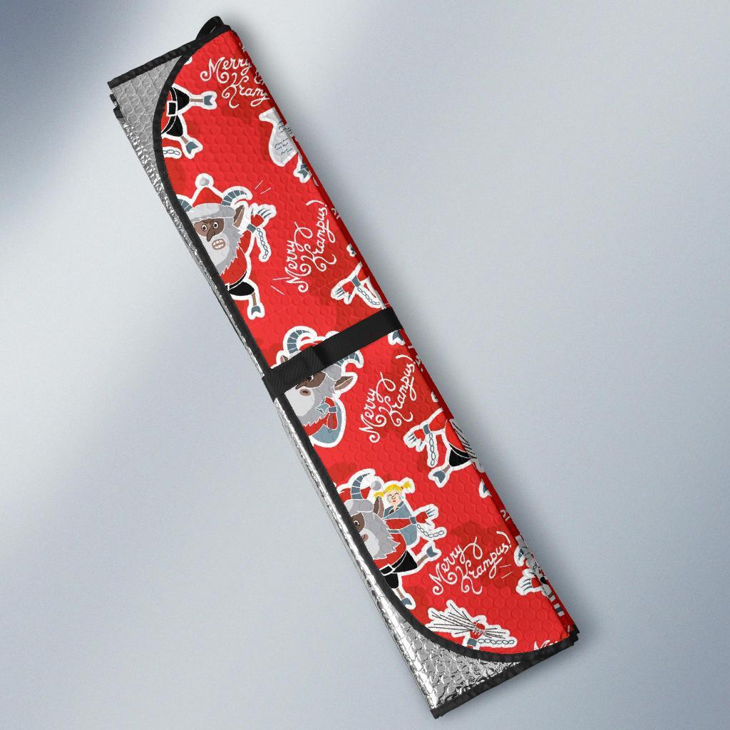 Krampus Christmas Print Pattern Car Sun Shade-grizzshop