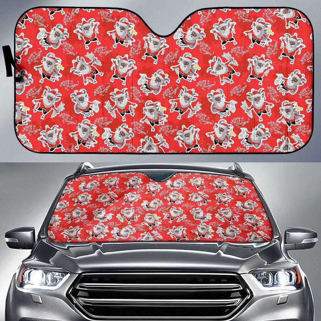 Krampus Christmas Print Pattern Car Sun Shade-grizzshop