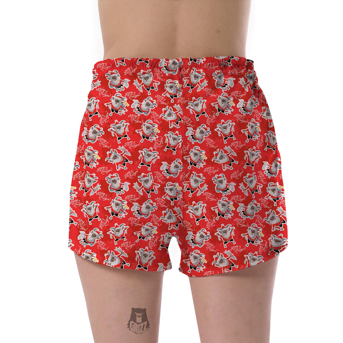 Krampus Christmas Print Pattern Women's Shorts-grizzshop