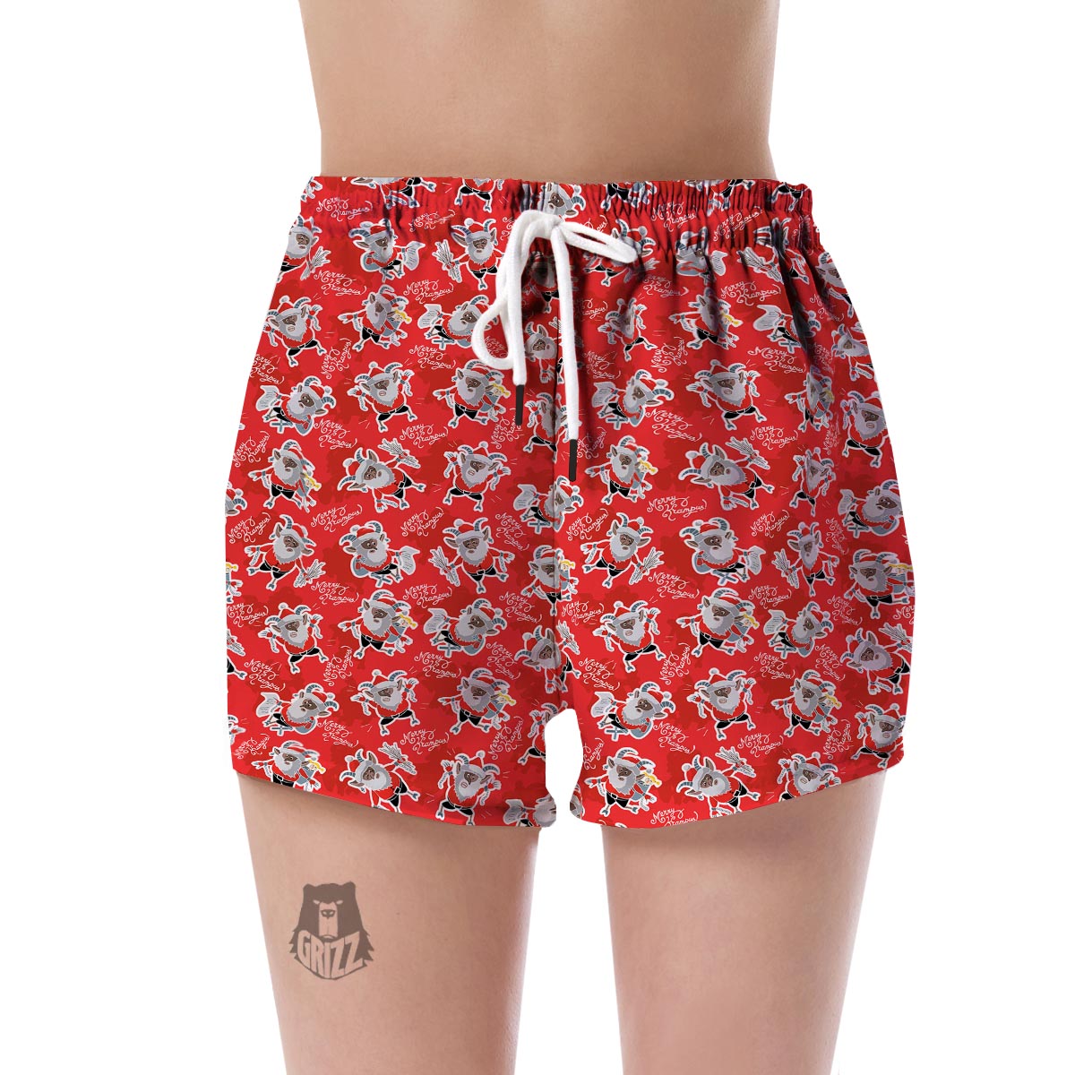 Krampus Christmas Print Pattern Women's Shorts-grizzshop