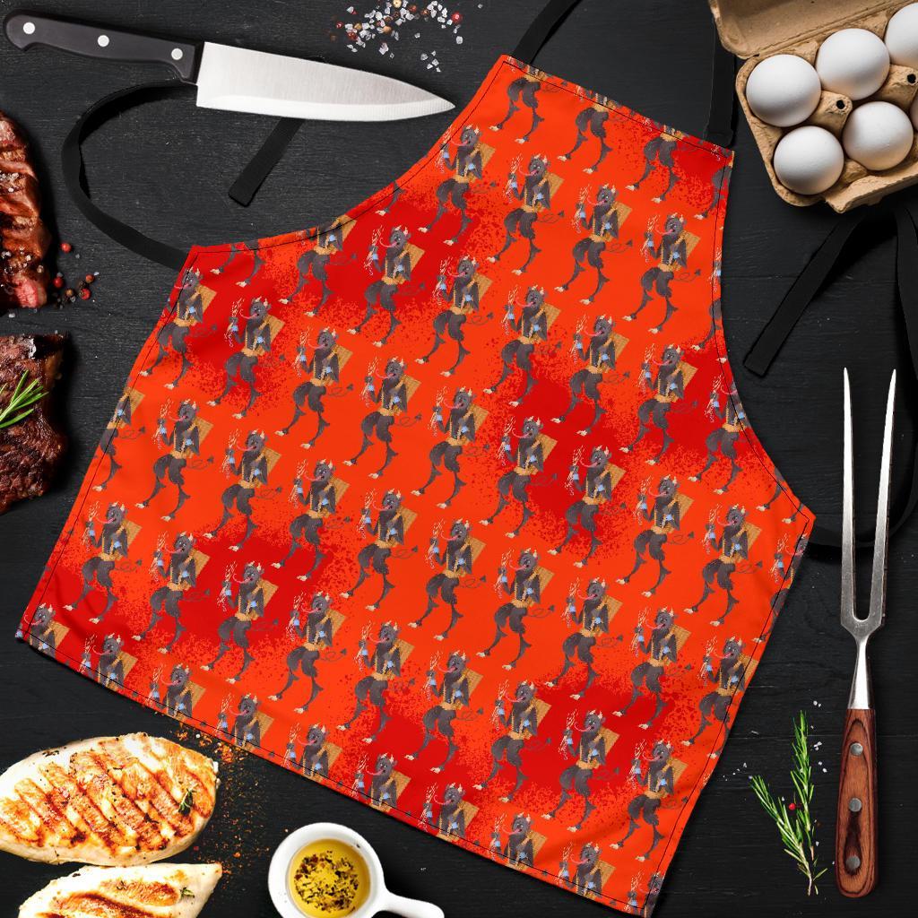 Krampus Pattern Print Men's Apron-grizzshop