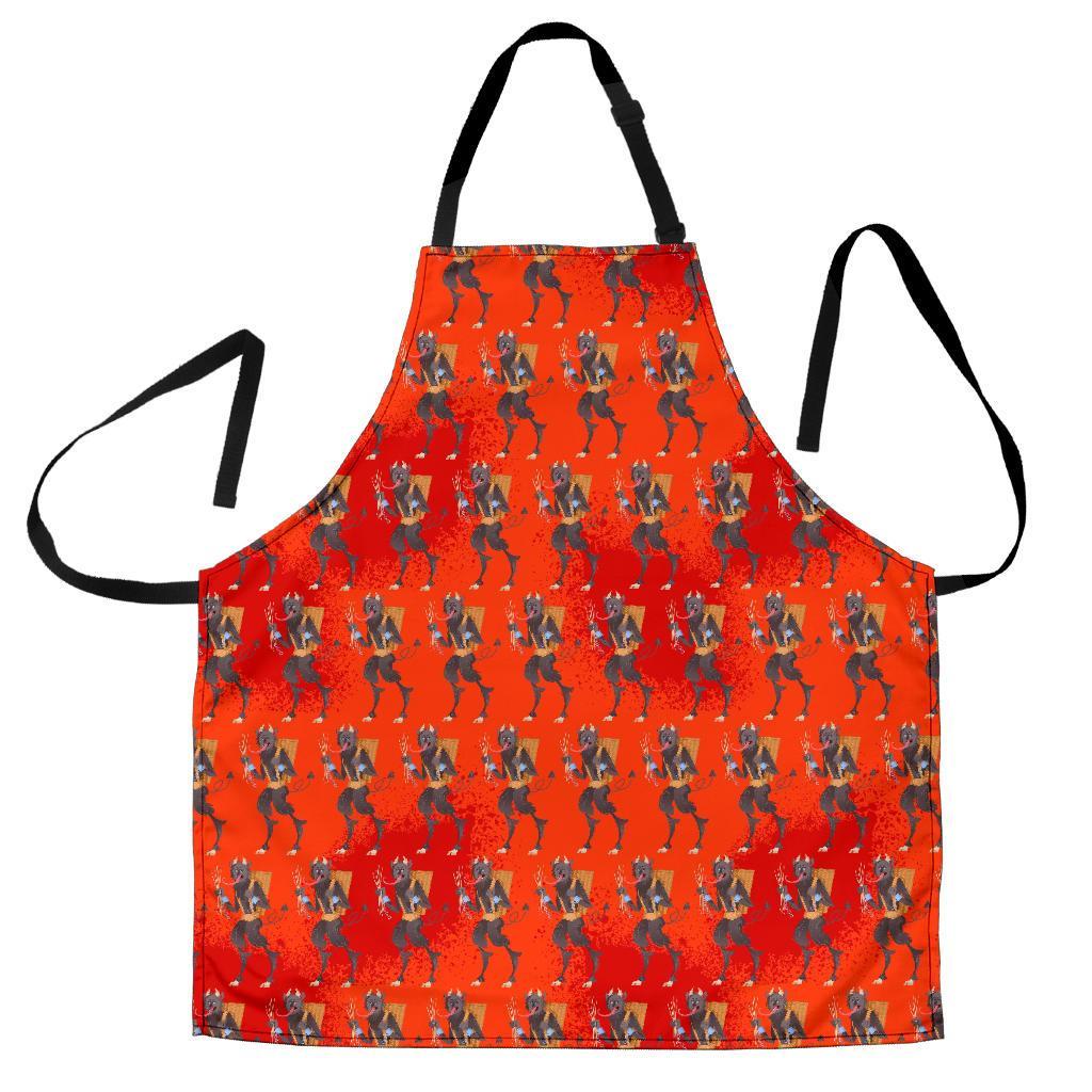 Krampus Pattern Print Men's Apron-grizzshop