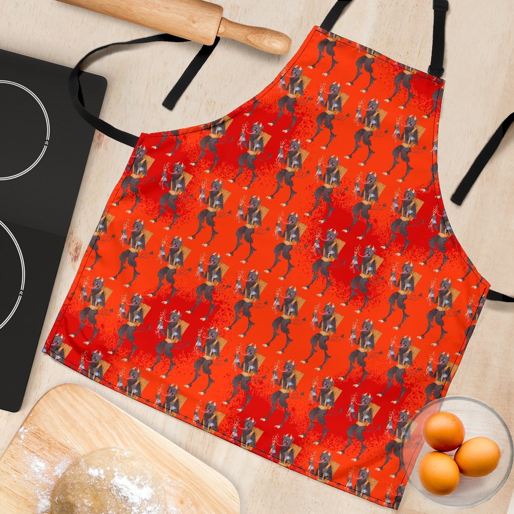 Krampus Pattern Print Women's Apron-grizzshop