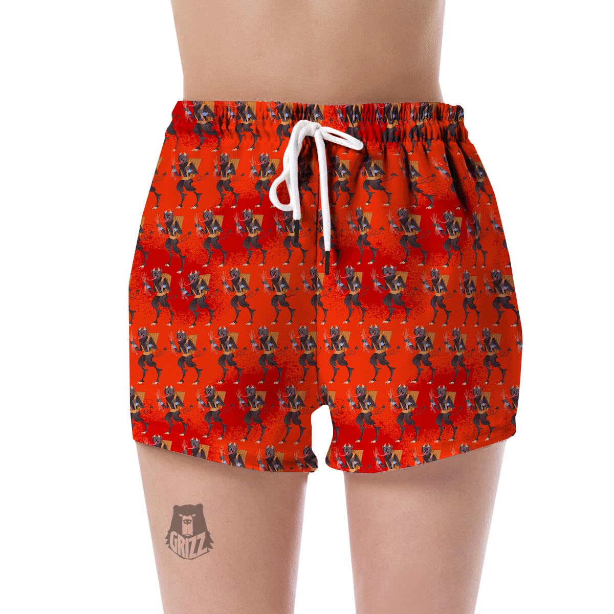 Krampus Pattern Print Women's Shorts-grizzshop