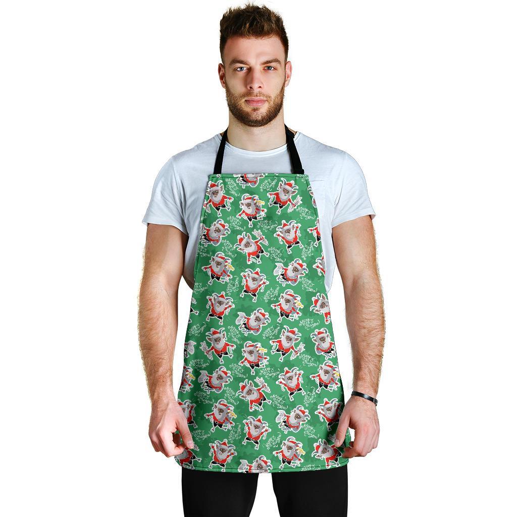 Krampus Print Pattern Men's Apron-grizzshop
