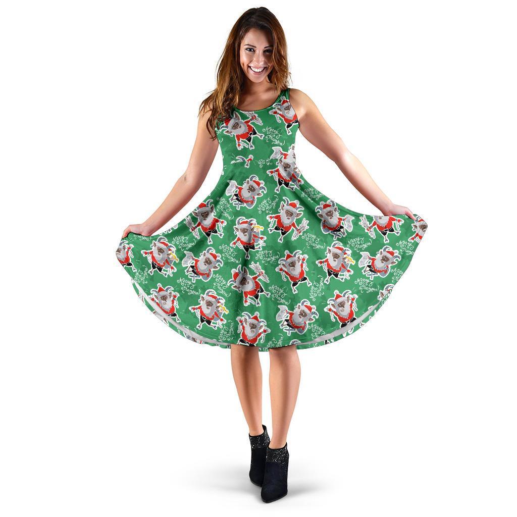 Krampus Print Pattern Dress-grizzshop