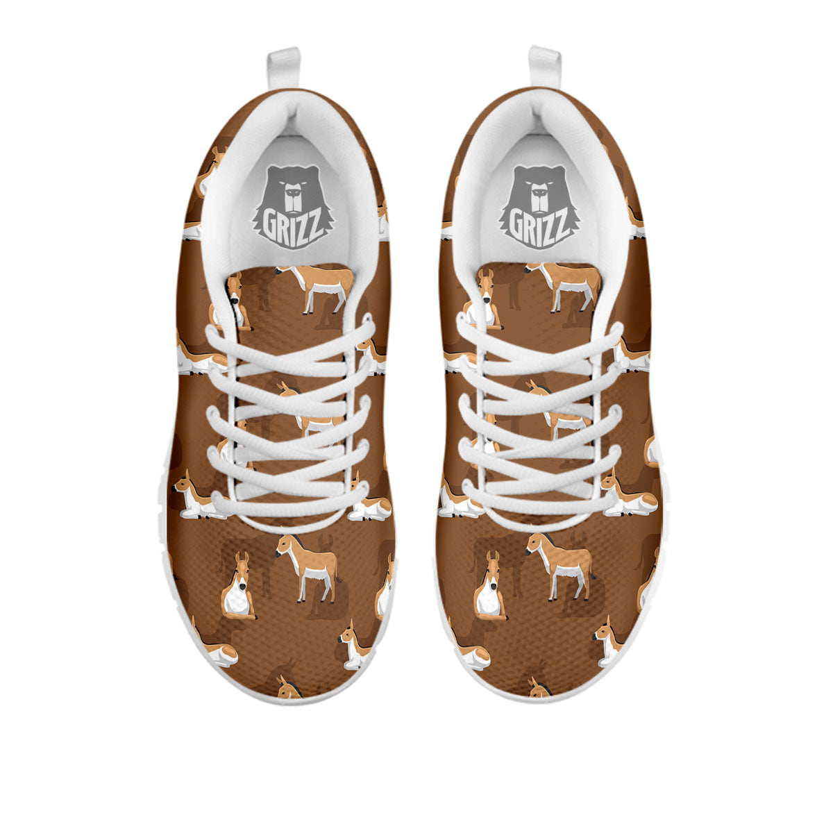 Kulan Donkey Cartoon Print Pattern White Sneaker-grizzshop