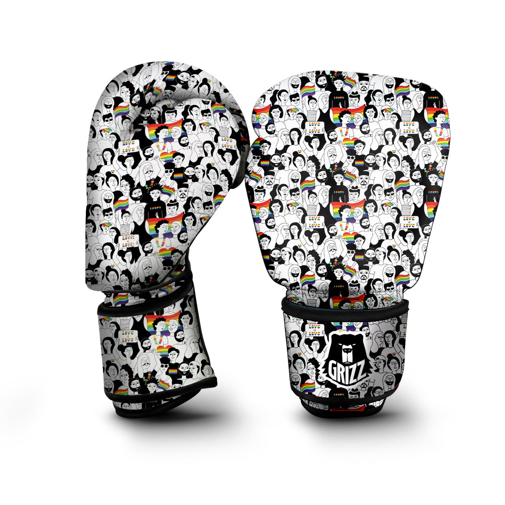 LGBT Doodle Pride Parade Print Pattern Boxing Gloves-grizzshop