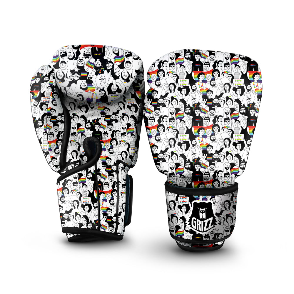 LGBT Doodle Pride Parade Print Pattern Boxing Gloves-grizzshop