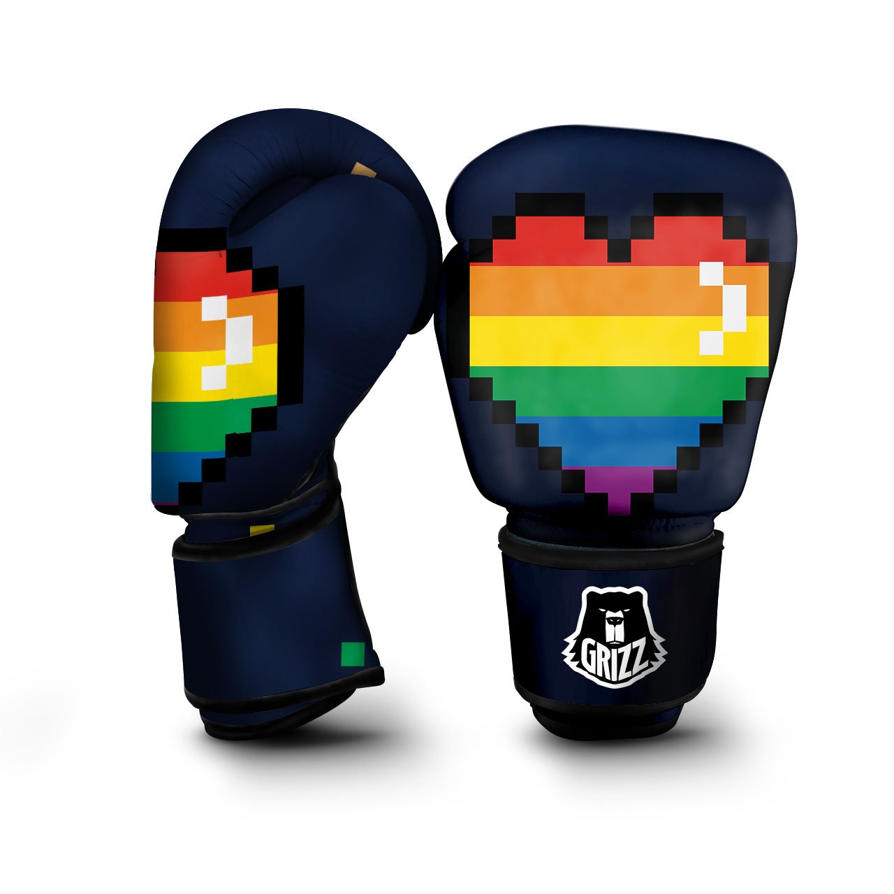 LGBT Pride 8 Bit Rainbow Pixel Heart Boxing Gloves-grizzshop
