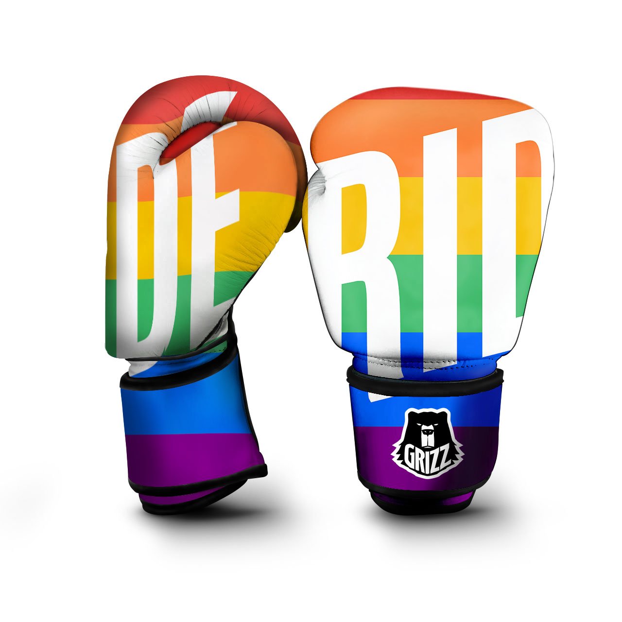 LGBT Pride Flag Pattern Print Boxing Gloves-grizzshop