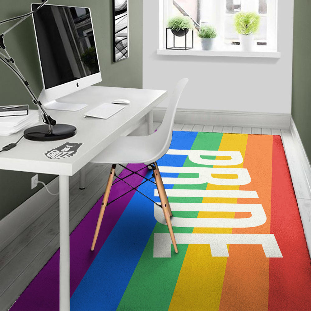 LGBT Pride Flag Pattern Print Floor Mat-grizzshop