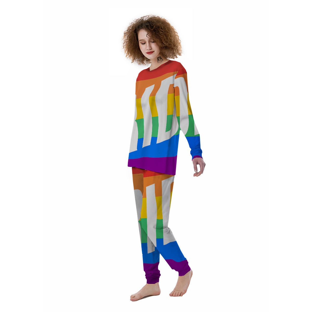 LGBT Pride Flag Pattern Print Women's Pajamas-grizzshop