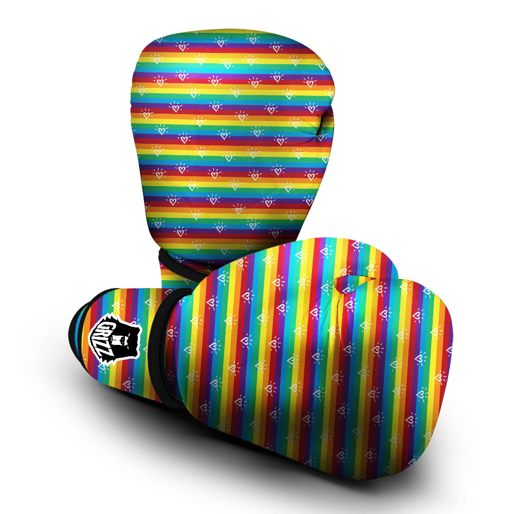 LGBT Stripes Abstract Rainbow Print Boxing Gloves-grizzshop