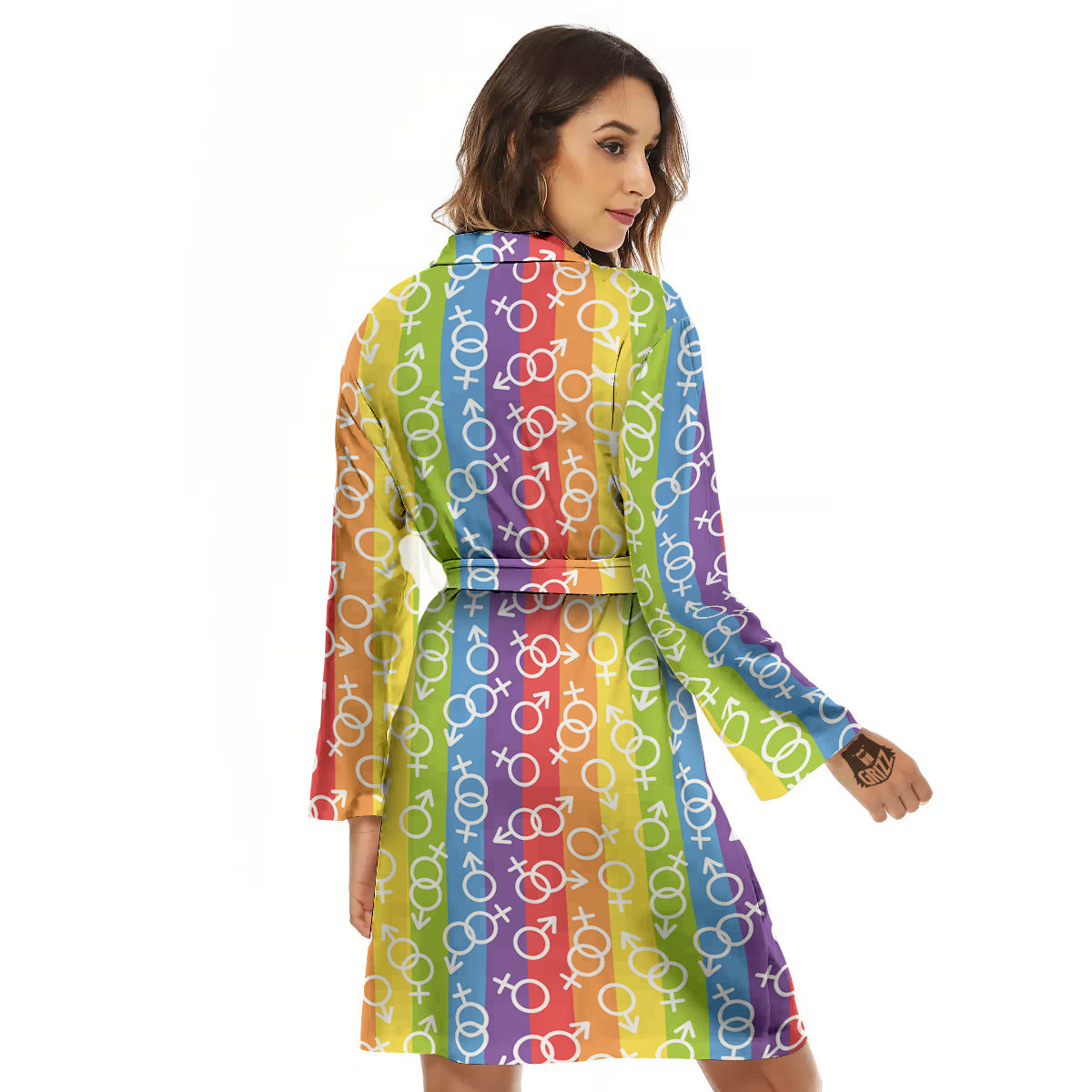 LGBT Symbols Rainbow Print Pattern Women's Robe-grizzshop