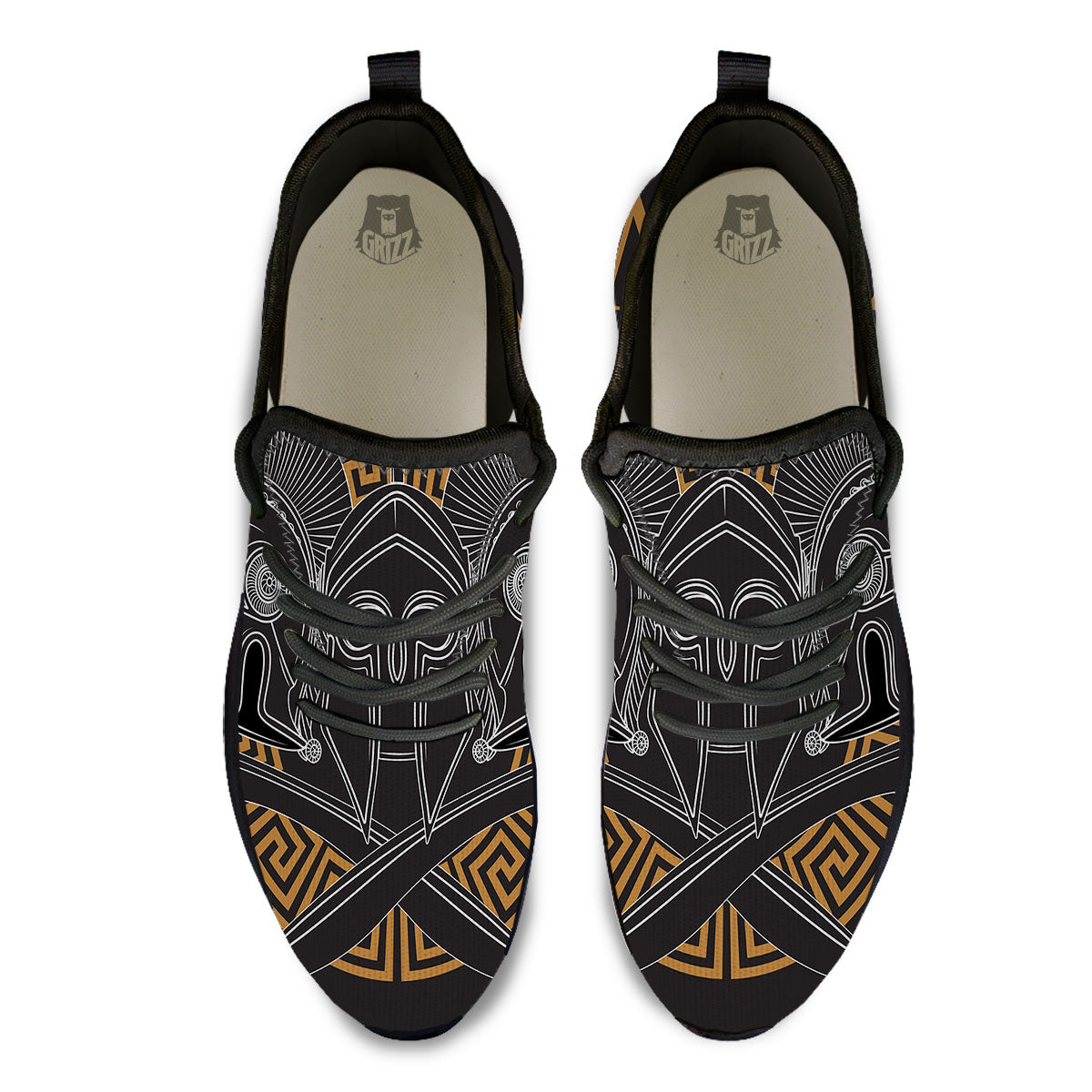 Labe Spartan Molon Print Black Athletic Shoes-grizzshop
