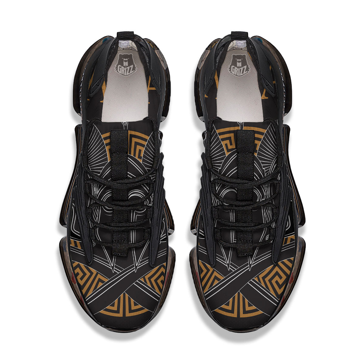 Labe Spartan Molon Print Black Gym Shoes-grizzshop