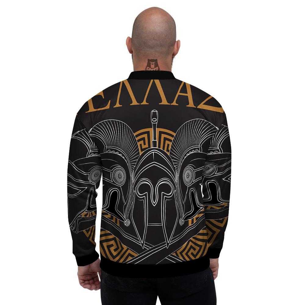 Labe Spartan Molon Print Men's Bomber Jacket-grizzshop