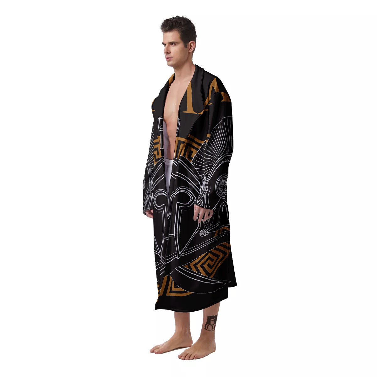Labe Spartan Molon Print Men's Robe-grizzshop