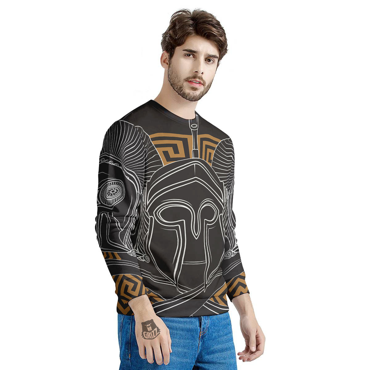 Labe Spartan Molon Print Men's Sweatshirt-grizzshop