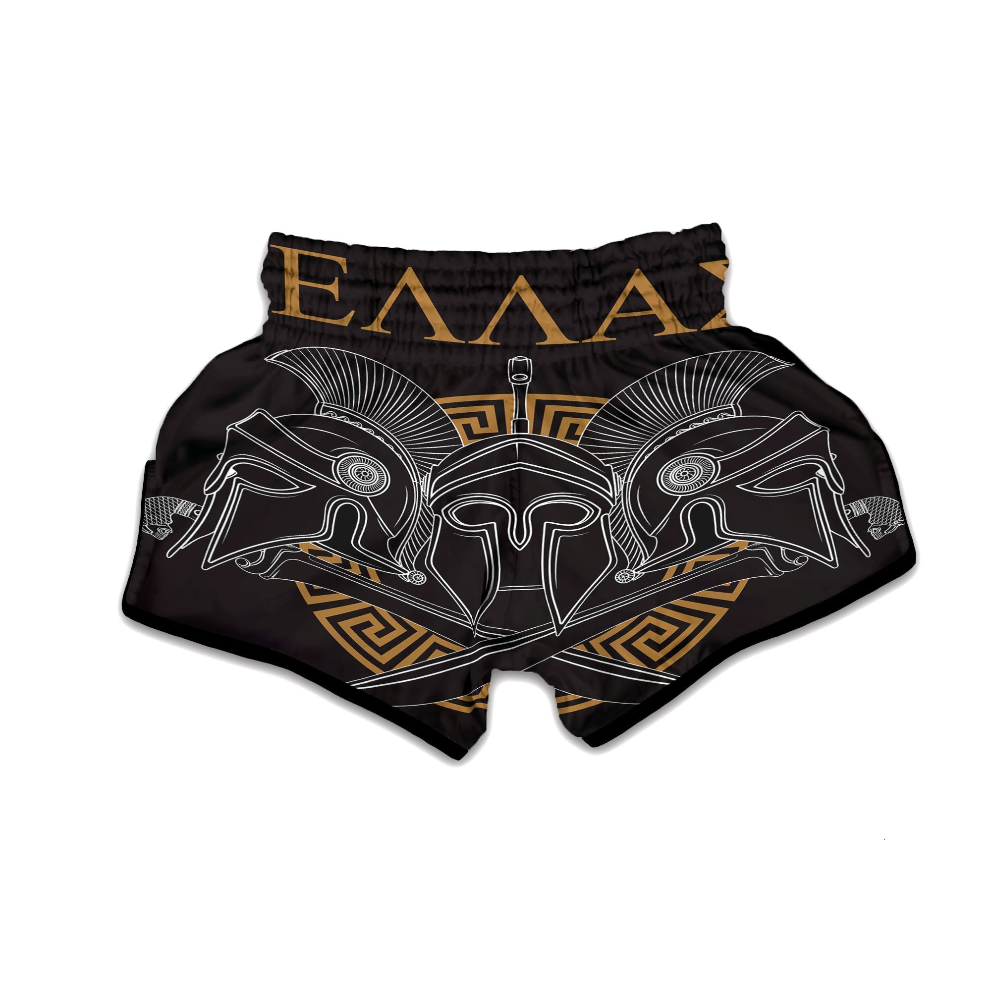 Labe Spartan Molon Print Muay Thai Boxing Shorts-grizzshop
