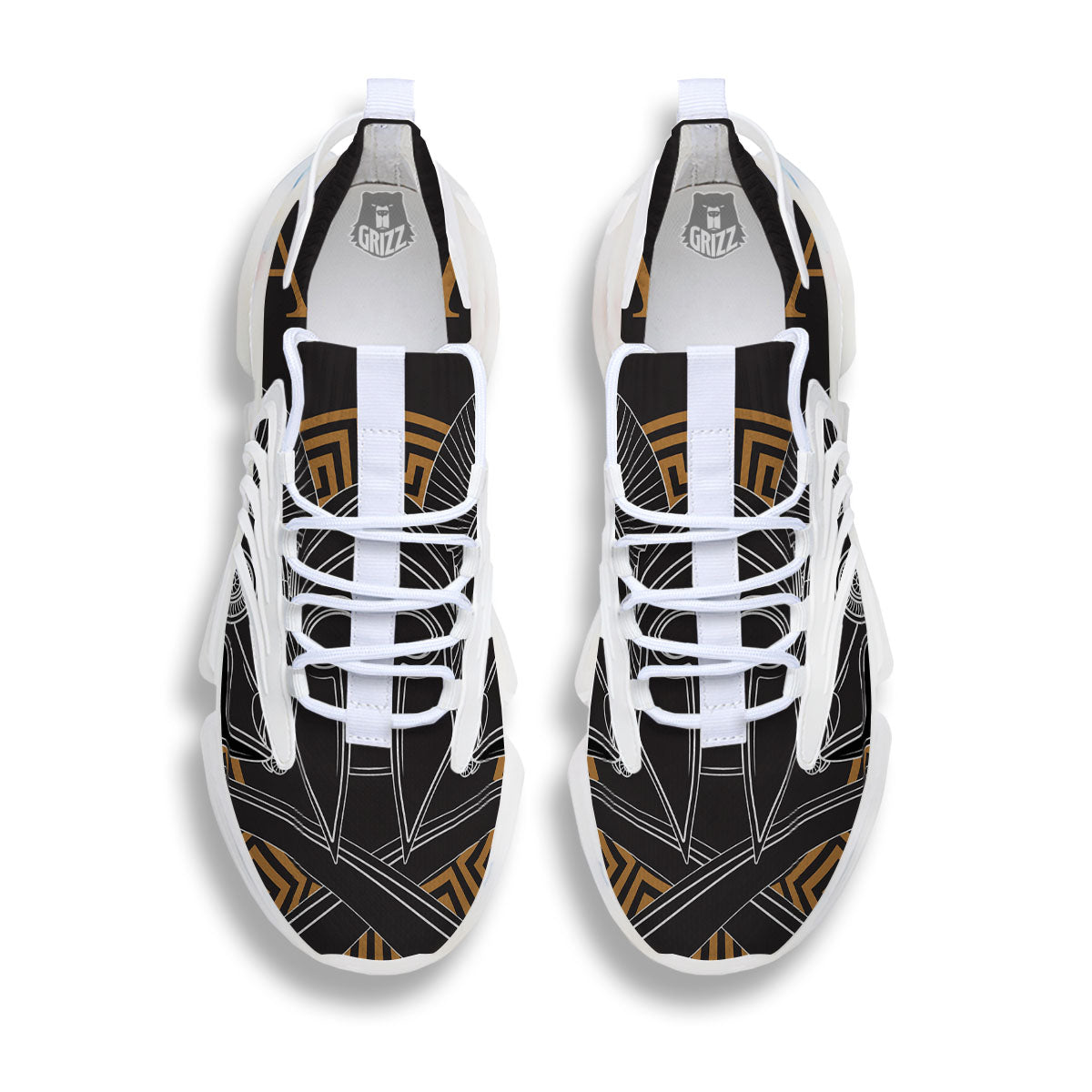 Labe Spartan Molon Print White Gym Shoes-grizzshop