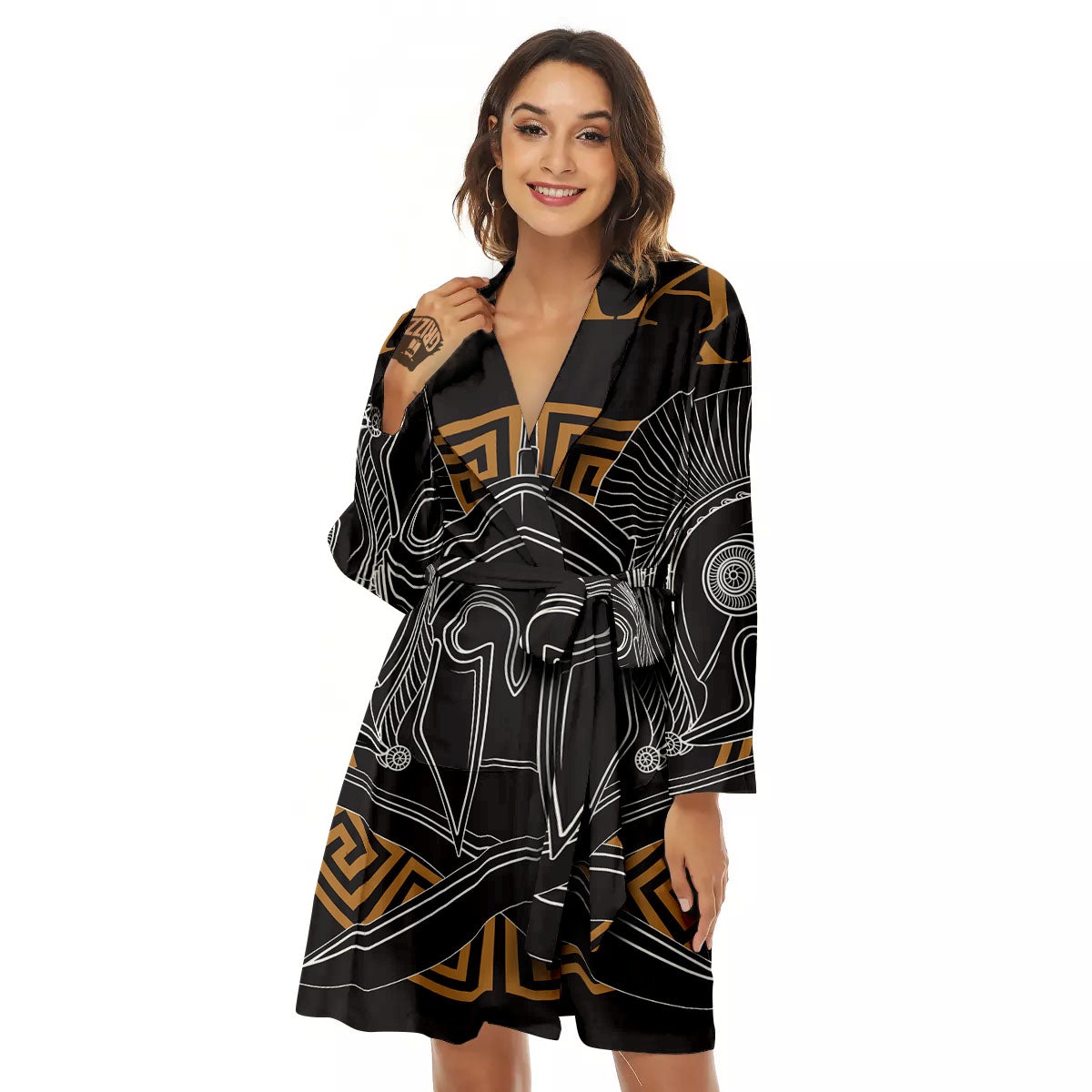 Labe Spartan Molon Print Women's Robe-grizzshop