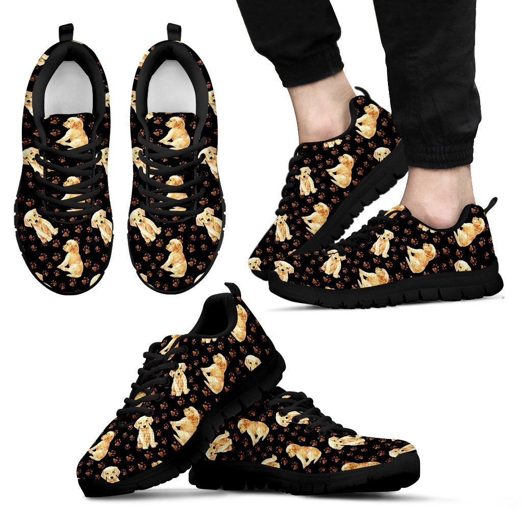 Labrador Dog Pattern Print Black Sneaker Shoes For Men Women-grizzshop