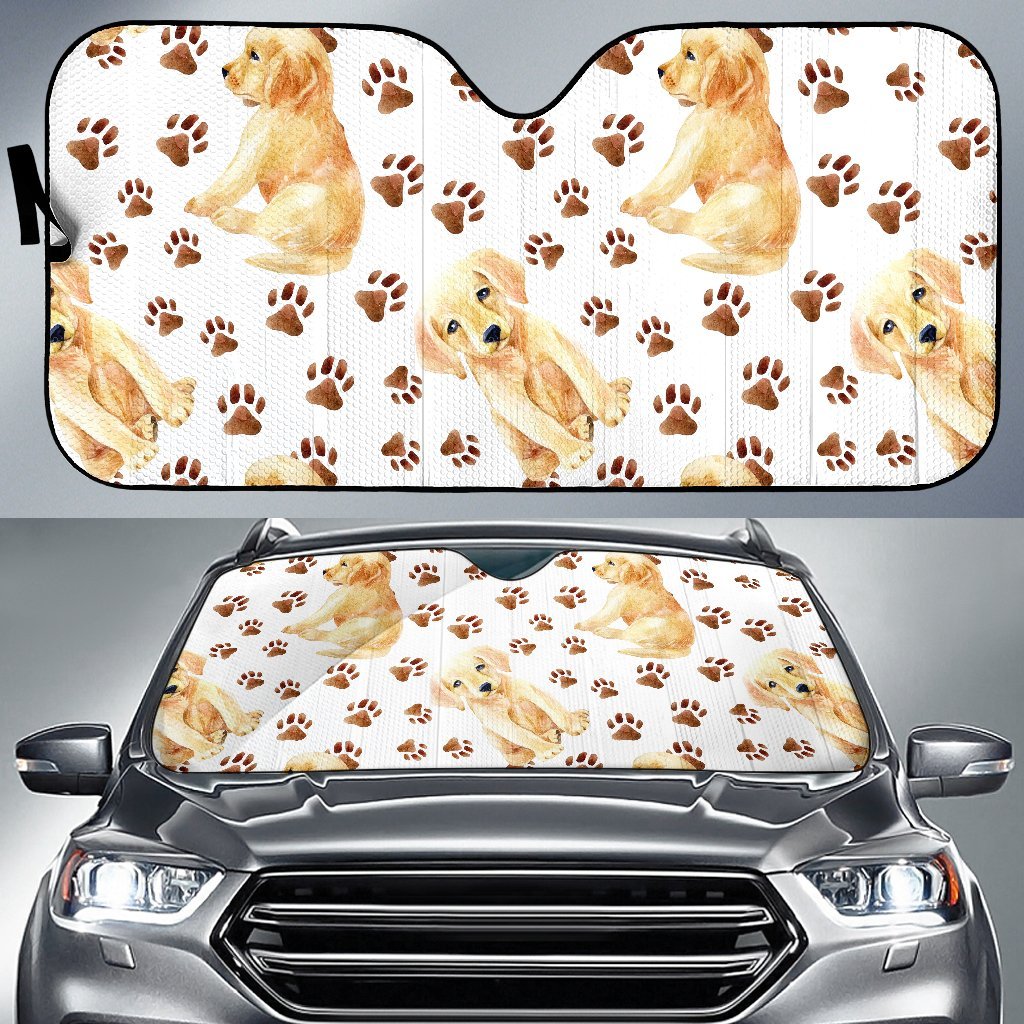 Labrador Dog Print Pattern Car Sun Shade-grizzshop