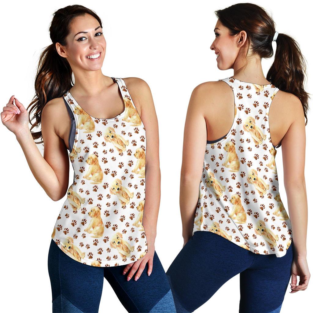Labrador Dog Print Pattern Racerback Tank Tops-grizzshop