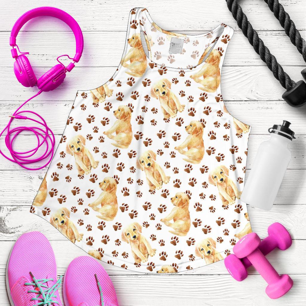 Labrador Dog Print Pattern Racerback Tank Tops-grizzshop