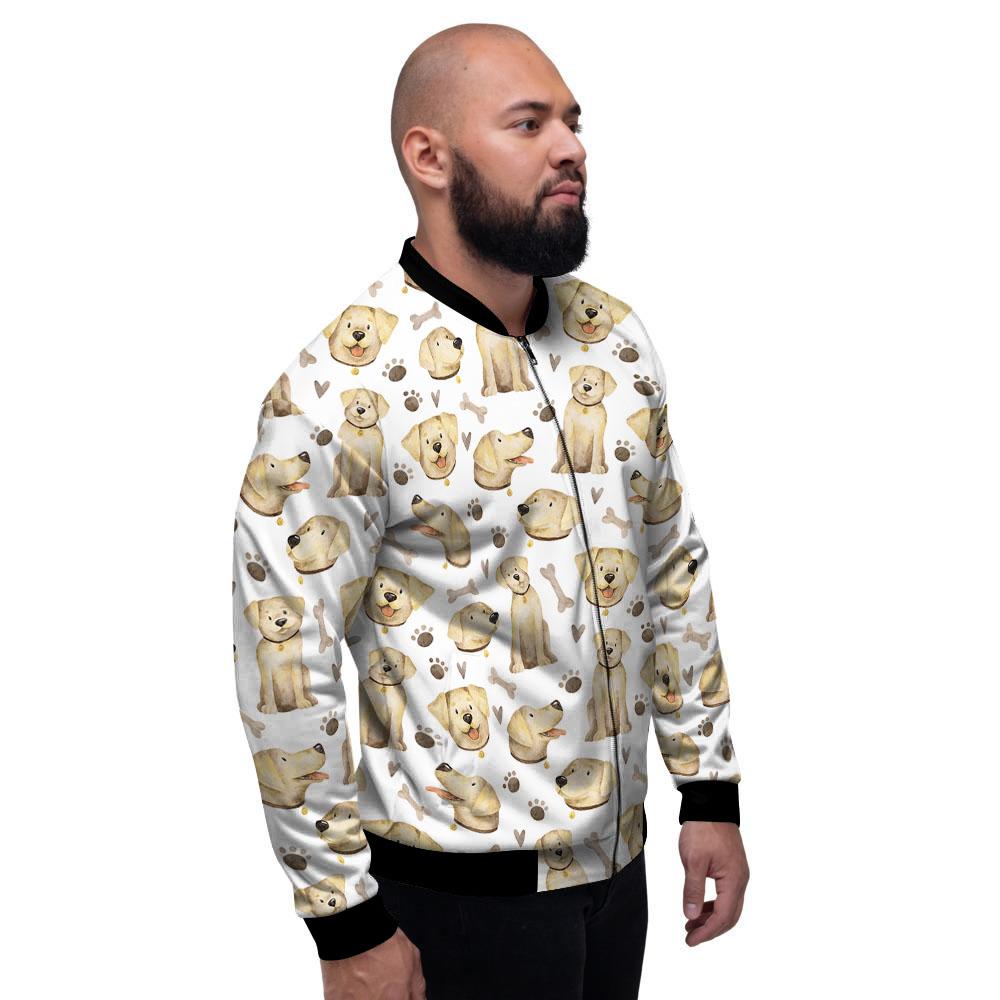 Labrador Retriever Happy Print Pattern Men's Bomber Jacket-grizzshop