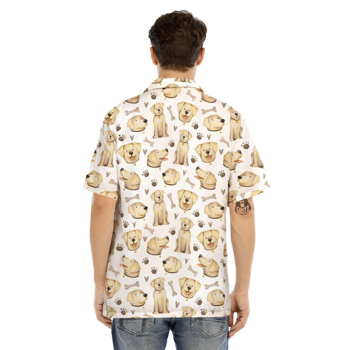 Labrador Retriever Happy Print Pattern Men's Hawaiian Shirt-grizzshop