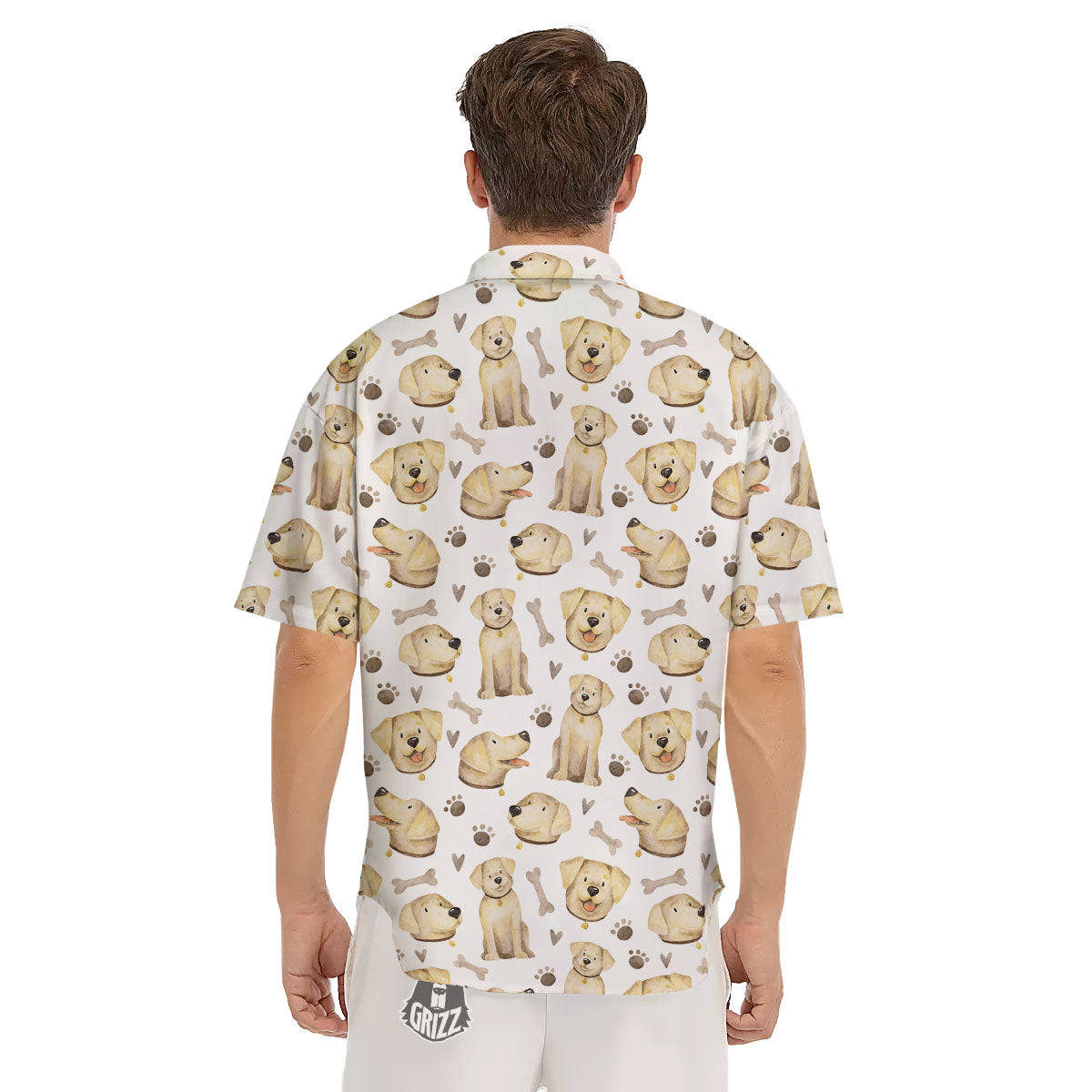 Labrador Retriever Happy Print Pattern Men's Short Sleeve Shirts-grizzshop