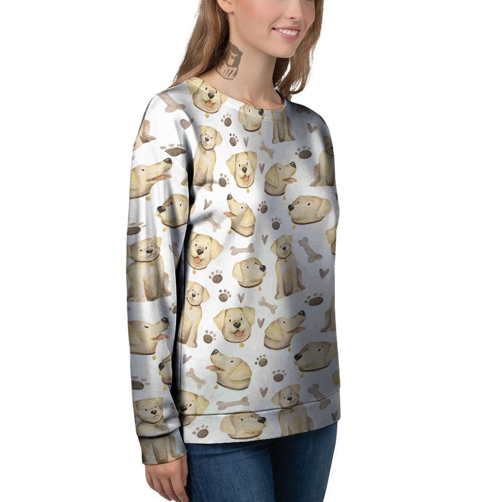 Labrador Retriever Happy Print Pattern Women's Sweatshirt-grizzshop