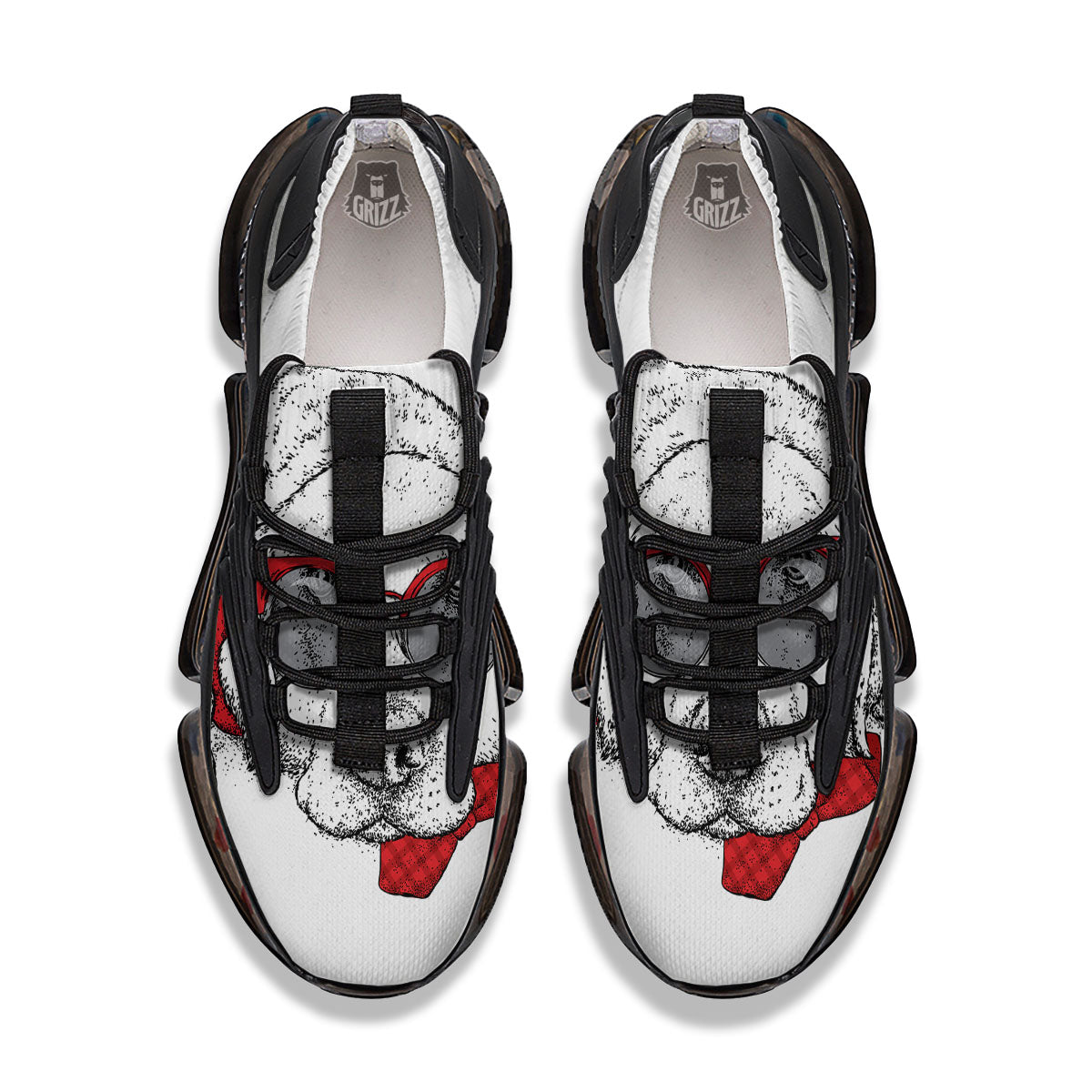 Labrador Retriever Hipster Print Black Gym Shoes-grizzshop