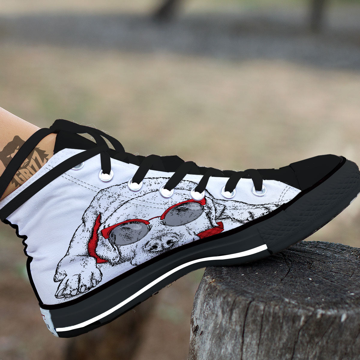 Labrador Retriever Hipster Print High Top Shoes-grizzshop