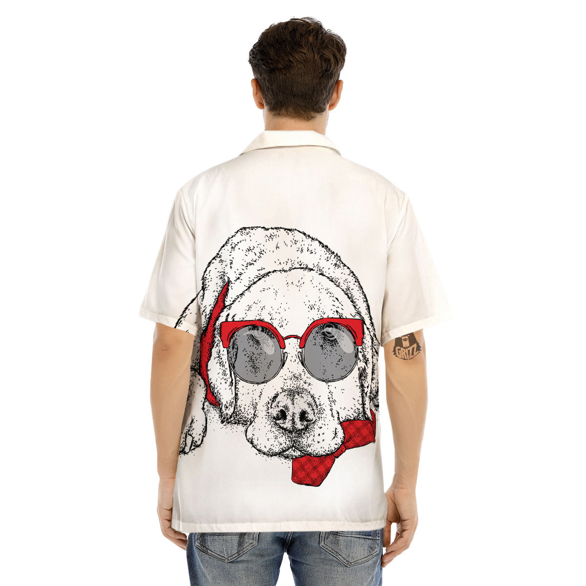 Labrador Retriever Hipster Print Men's Hawaiian Shirt-grizzshop