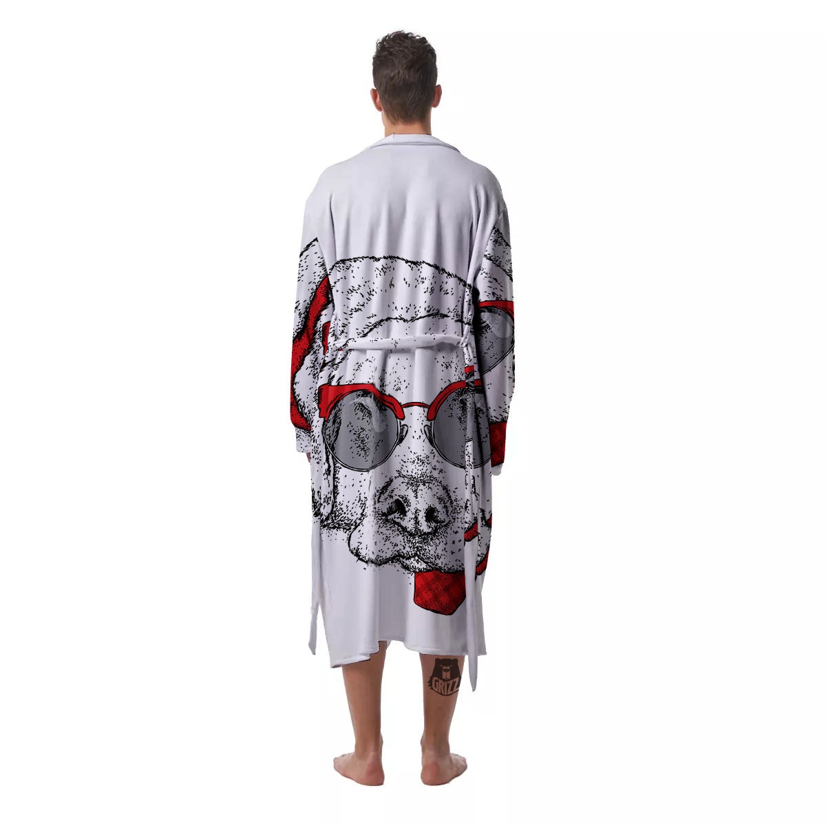 Labrador Retriever Hipster Print Men's Robe-grizzshop