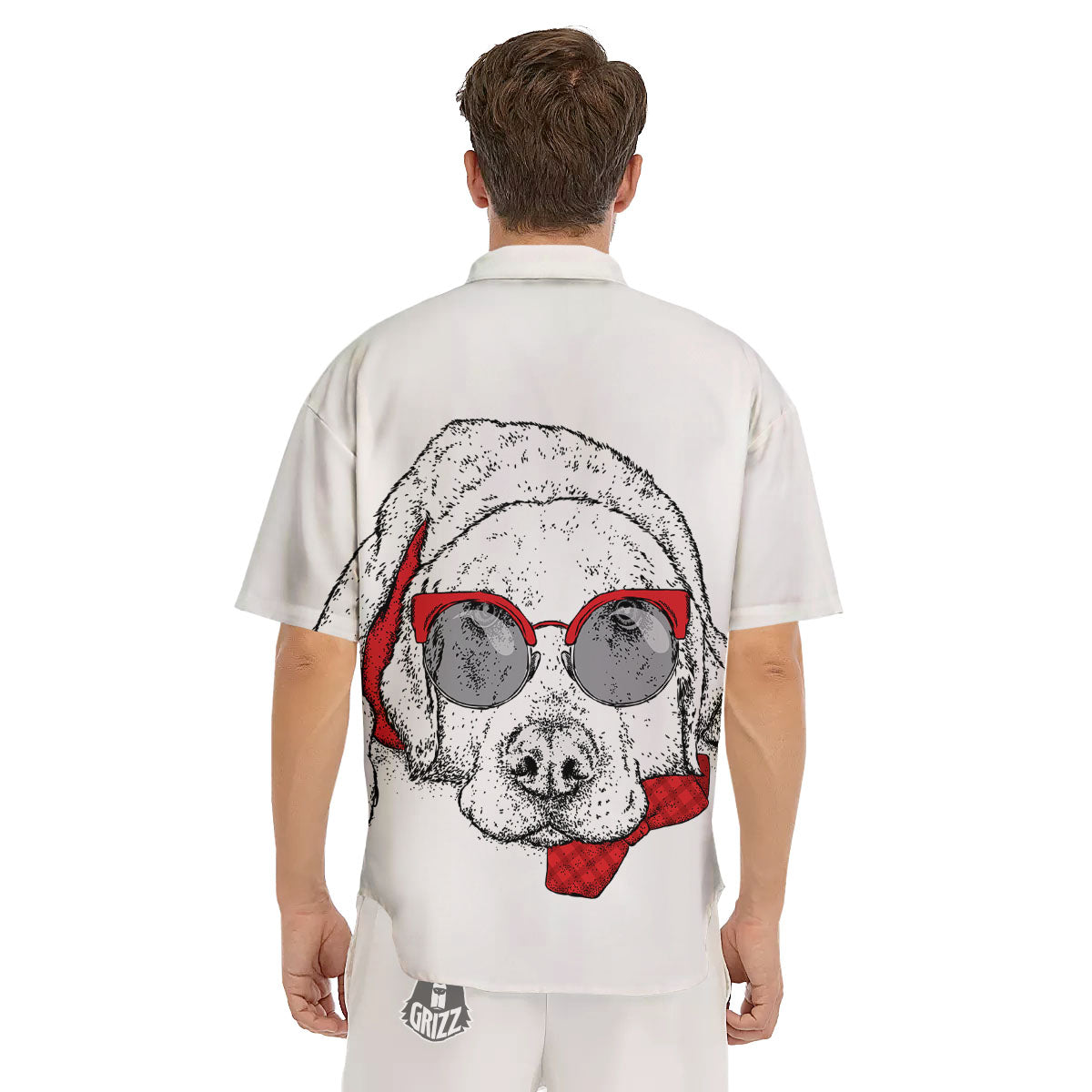Labrador Retriever Hipster Print Men's Short Sleeve Shirts-grizzshop