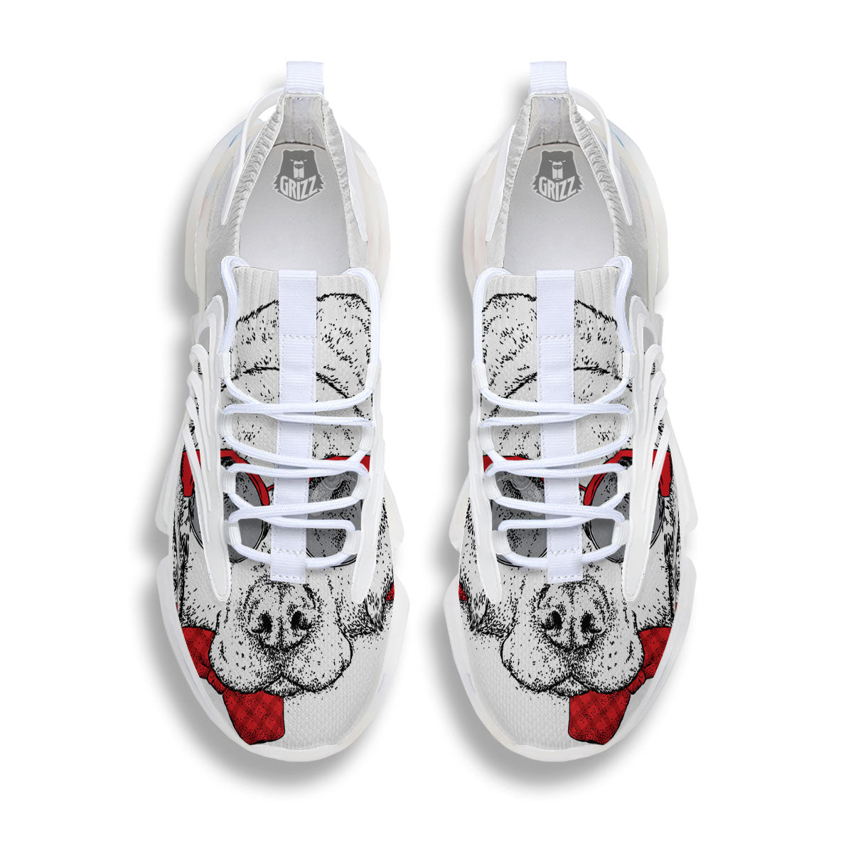 Labrador Retriever Hipster Print White Gym Shoes-grizzshop