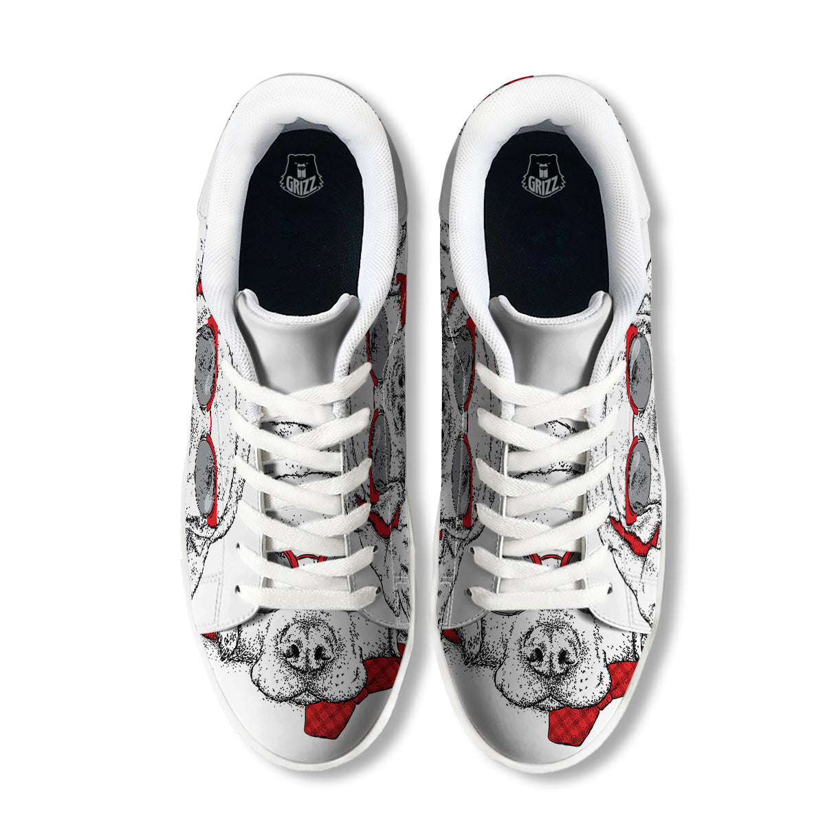 Labrador Retriever Hipster Print White Low Top Sneakers-grizzshop