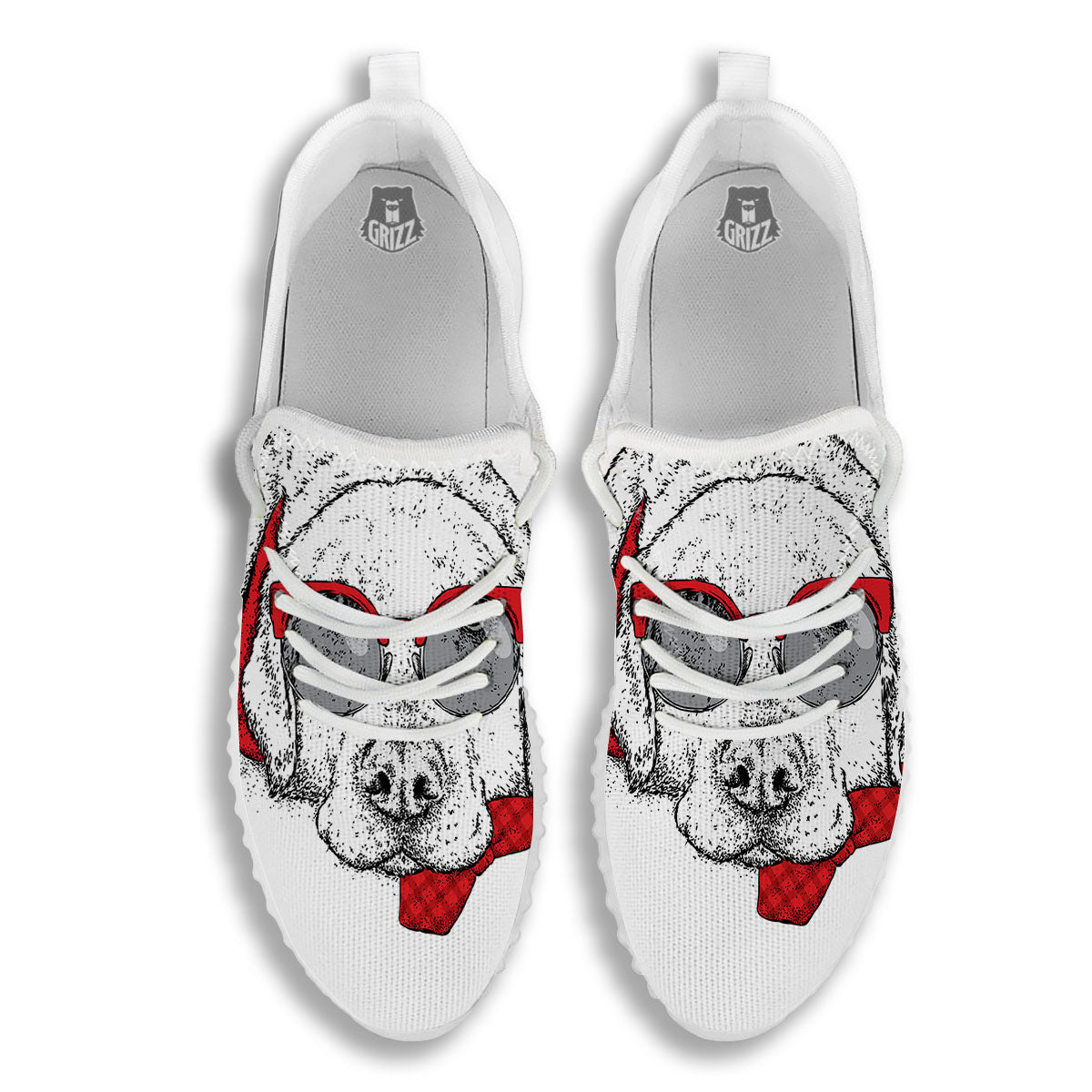 Labrador Retriever Hipster Print White Walking Shoes-grizzshop