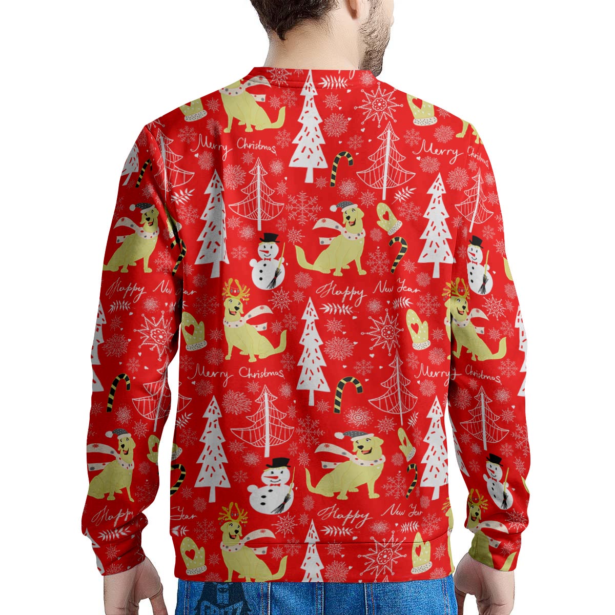 Labrador Retriever Snowman Print Pattern Men's Sweatshirt-grizzshop