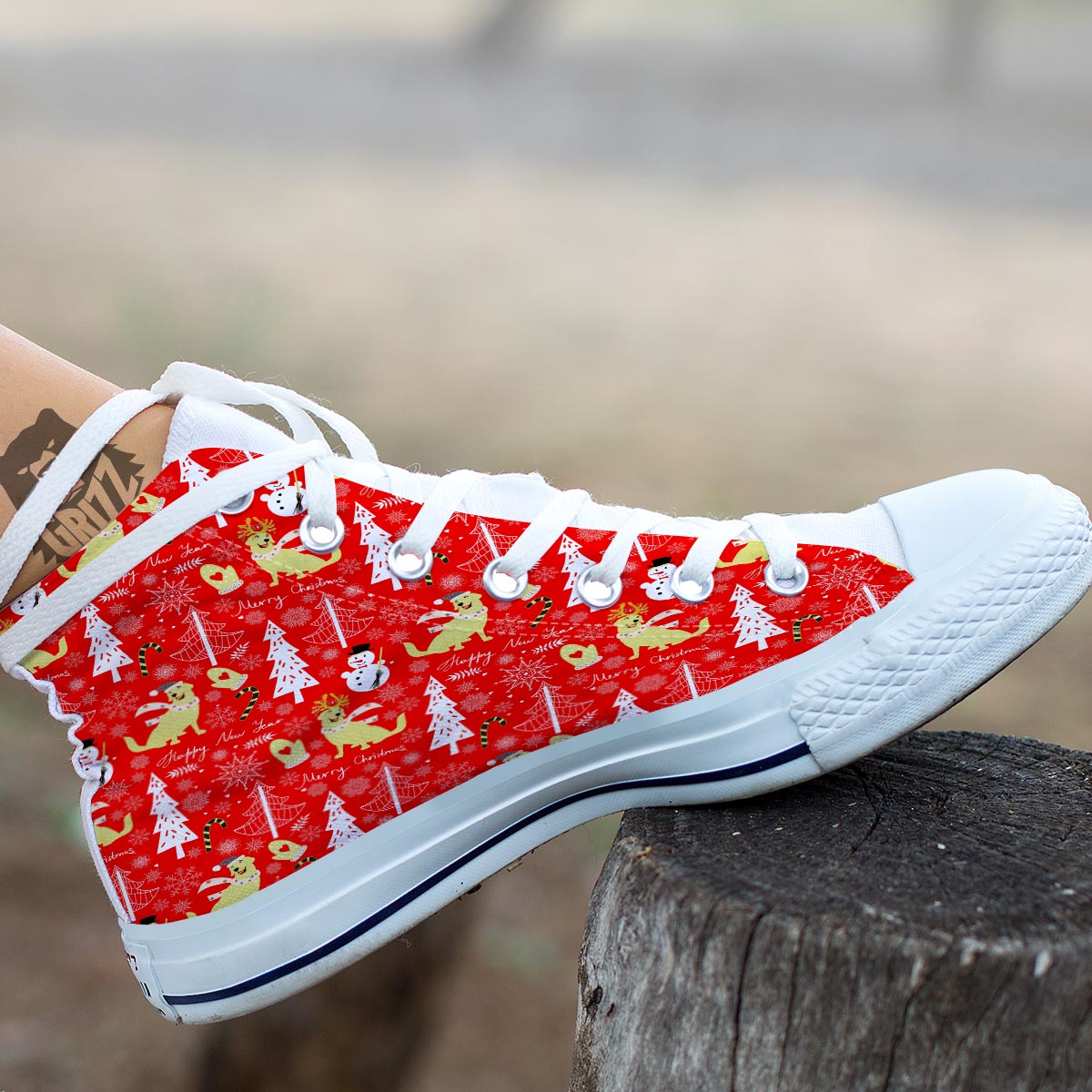 Labrador Retriever Snowman Print Pattern White High Top Shoes-grizzshop