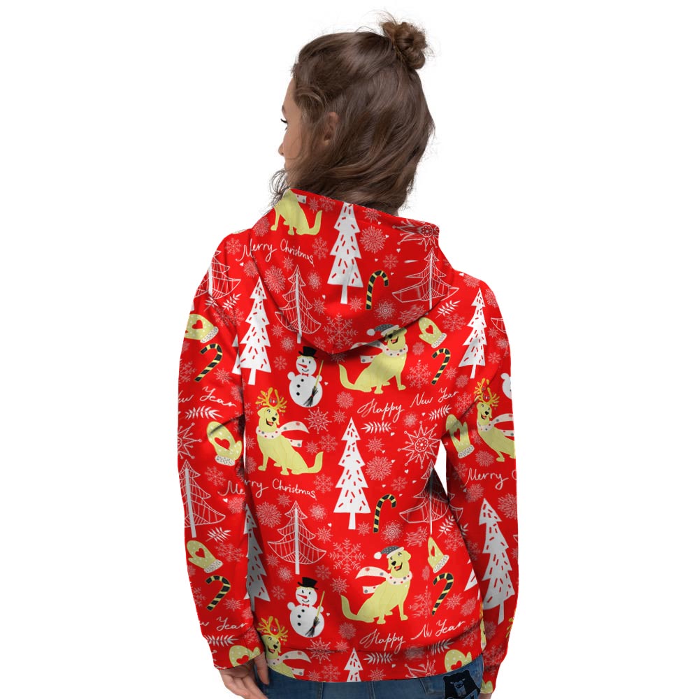 Labrador Retriever Snowman Print Pattern Women's Hoodie-grizzshop