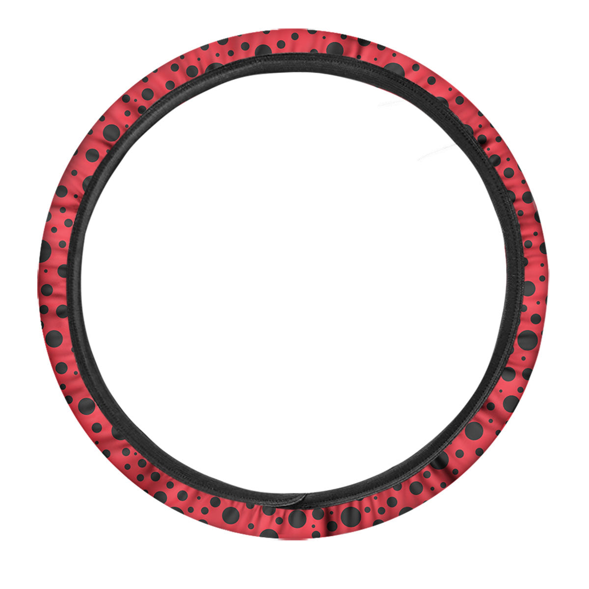 Ladybird Black Spots Print Pattern Car Steering Wheel Cover-grizzshop